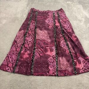 VTG Koos of Course Velvet A-Line Skirt Womens 14 Purple Mixed‎ Media Fairy Artsy